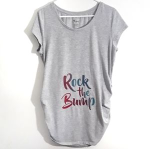 Thyme Maternity grey XL Rock the Bump Ladies Graphic T Shirt